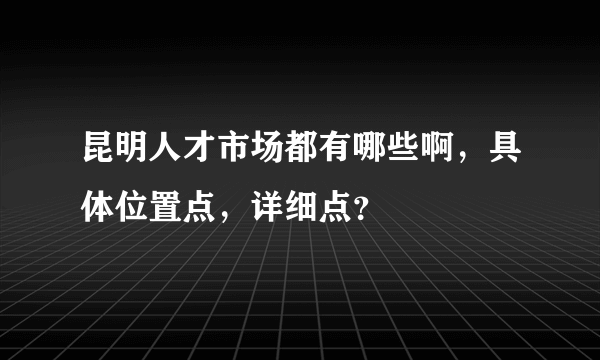 昆明人才市场都有哪些啊，具体位置点，详细点？