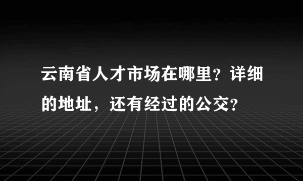 云南省人才市场在哪里？详细的地址，还有经过的公交？