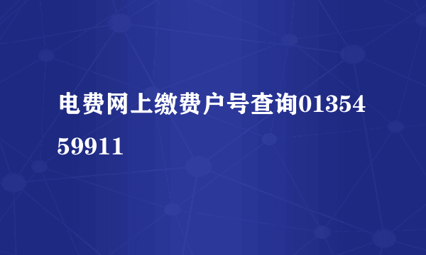 电费网上缴费户号查询0135459911