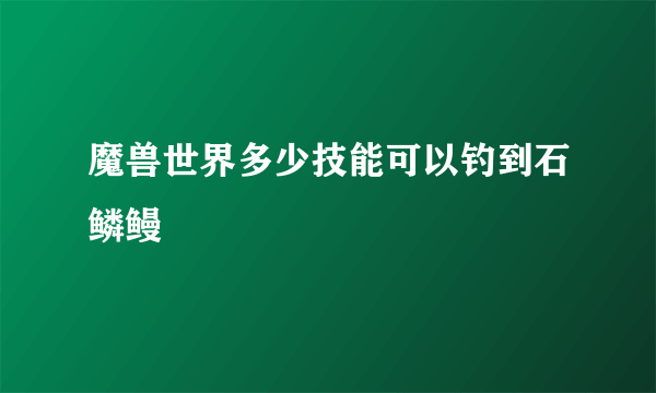 魔兽世界多少技能可以钓到石鳞鳗