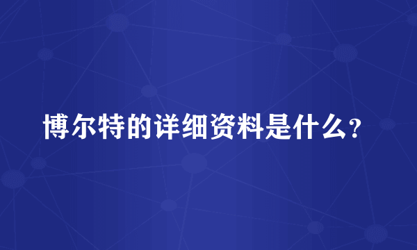 博尔特的详细资料是什么？