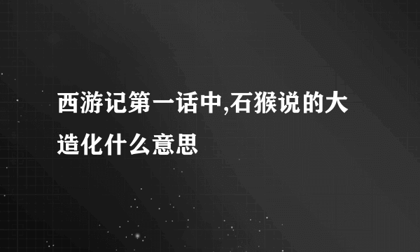 西游记第一话中,石猴说的大造化什么意思