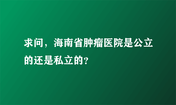 求问，海南省肿瘤医院是公立的还是私立的？