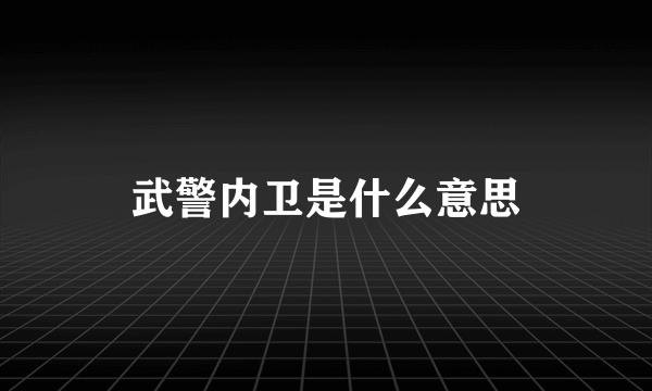 武警内卫是什么意思