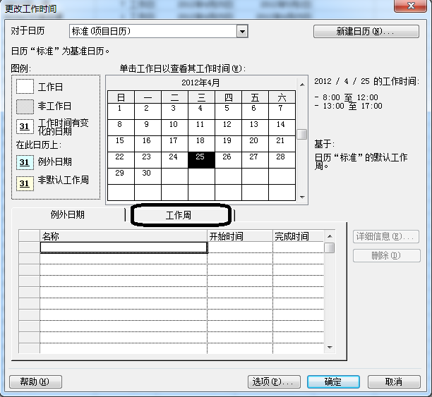 PROJECT2007工期里的工作日怎么设置成双休日也算工作日的