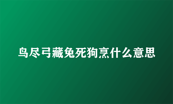 鸟尽弓藏兔死狗烹什么意思