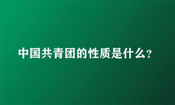 中国共青团的性质是什么？