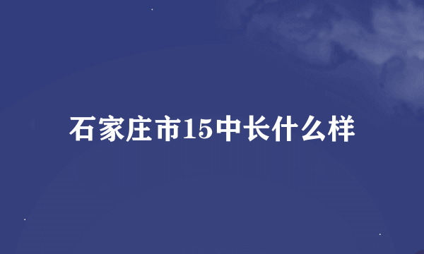 石家庄市15中长什么样