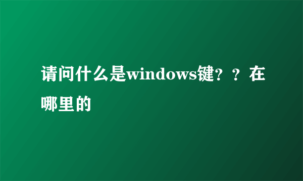 请问什么是windows键？？在哪里的