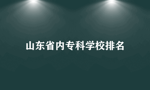 山东省内专科学校排名