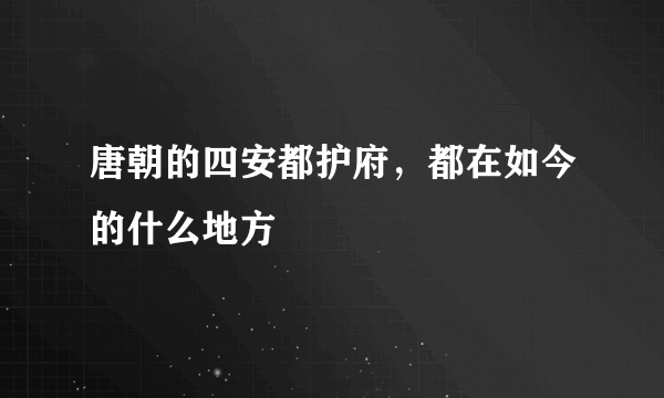 唐朝的四安都护府，都在如今的什么地方