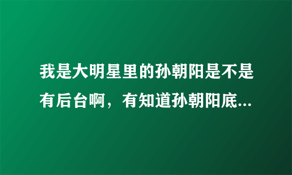 我是大明星里的孙朝阳是不是有后台啊，有知道孙朝阳底细的说一下吧