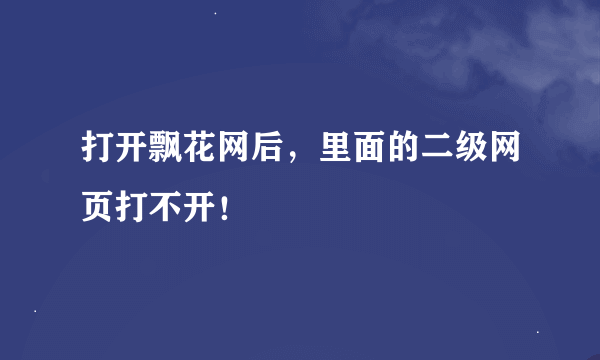 打开飘花网后，里面的二级网页打不开！