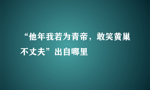 “他年我若为青帝，敢笑黄巢不丈夫”出自哪里