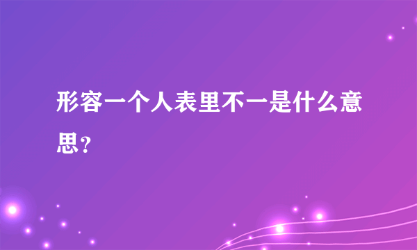 形容一个人表里不一是什么意思？