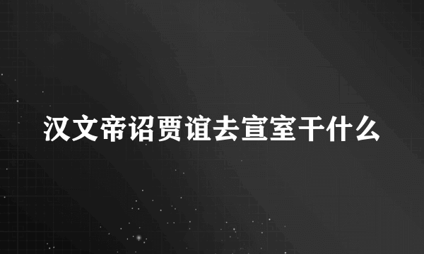 汉文帝诏贾谊去宣室干什么