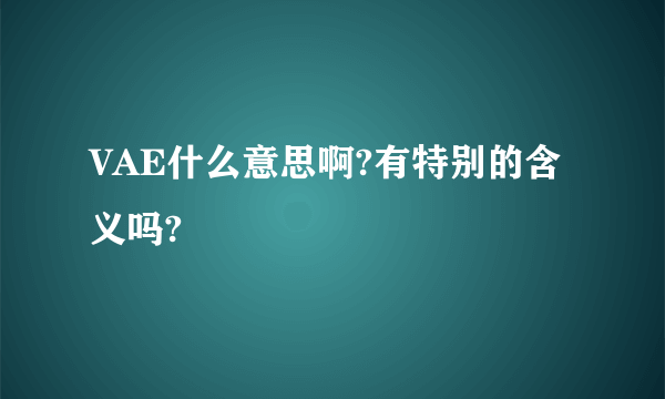 VAE什么意思啊?有特别的含义吗?