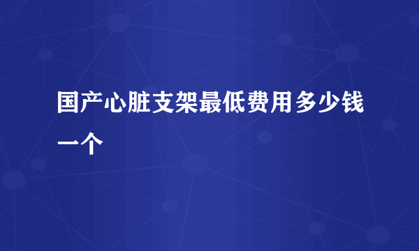 国产心脏支架最低费用多少钱一个