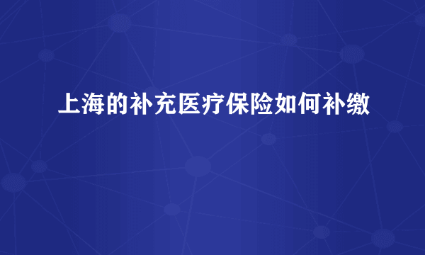 上海的补充医疗保险如何补缴