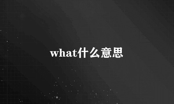 what什么意思